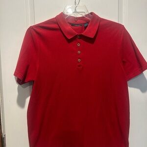 Perry Ellis Red Polo Shirt Short Sleeve Cotton Blend